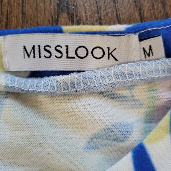 MISSLOOK Vintage Leaf Crew Neck Paisley Print Long Sleeve Top Size Women's M NEW - Picture 8 of 9